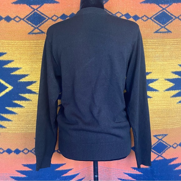 A+ by SAI Black Acrylic V neck Career Apparel pullover Sweater. Thick. Size XS. - Picture 4 of 13